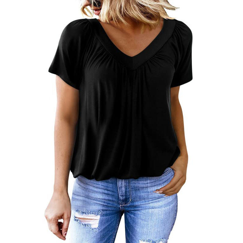 T-shirt femme uni à col