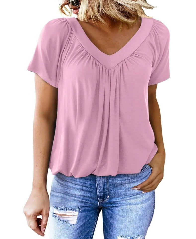 T-shirt femme uni à col