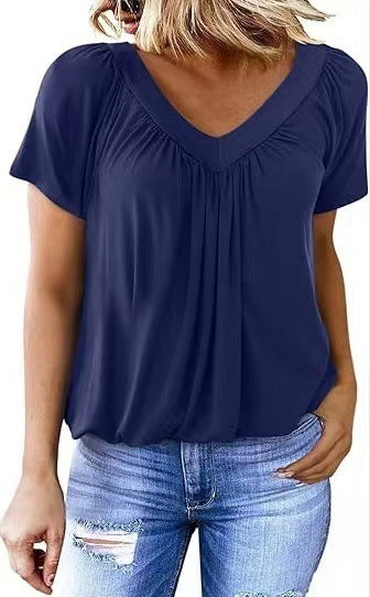 T-shirt femme uni à col