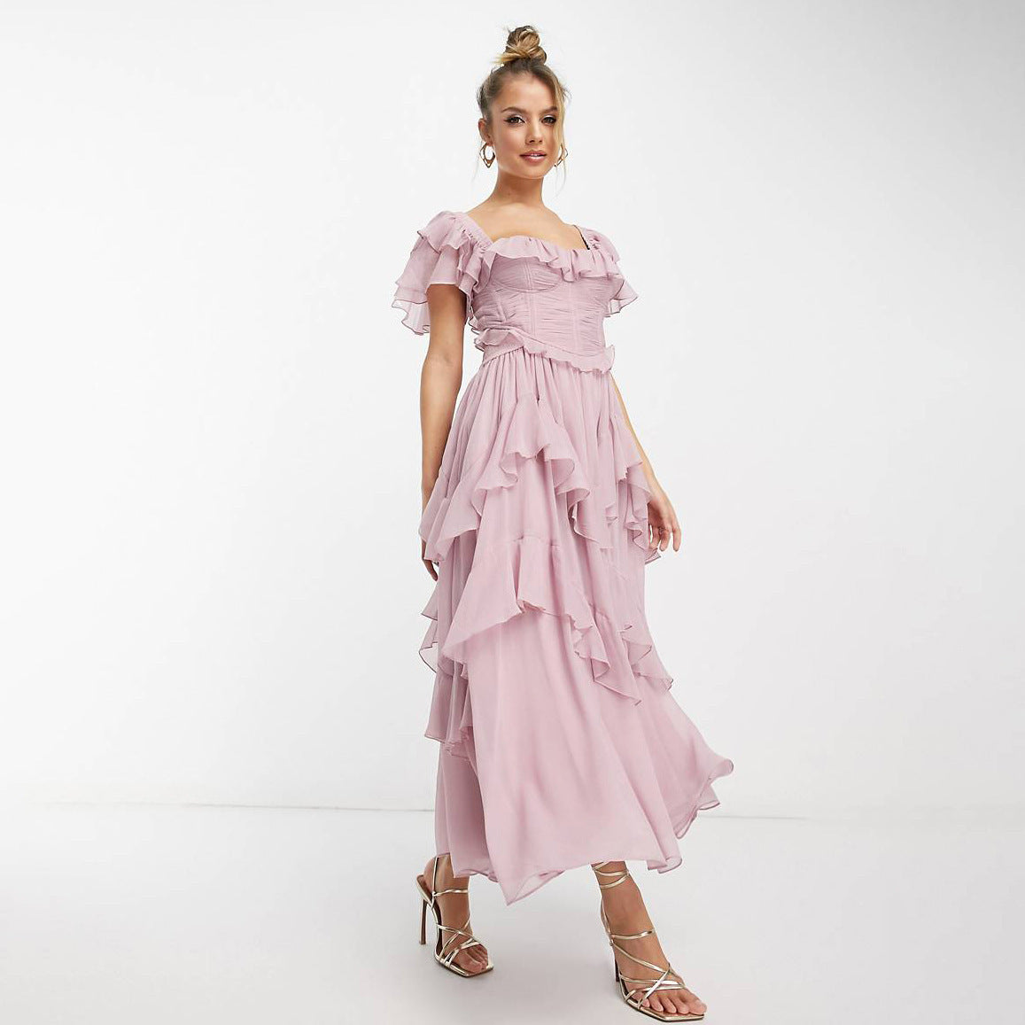 Robe Longue Volantée