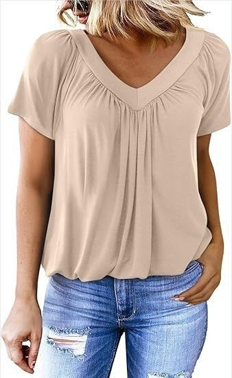 T-shirt femme uni à col