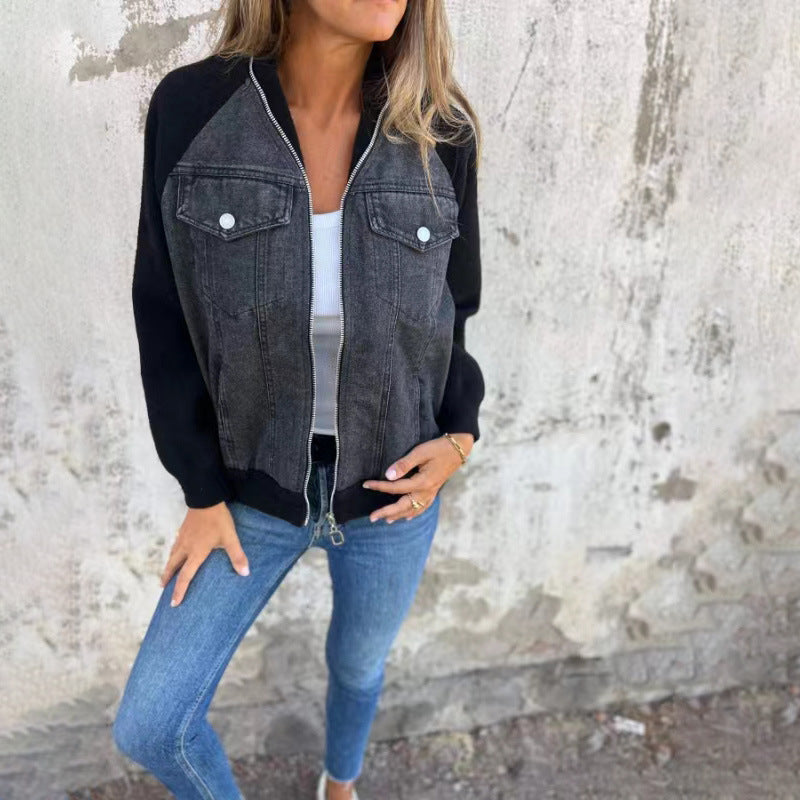 Veste Denim Mix Élégant