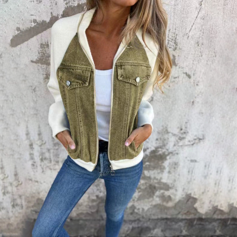 Veste Denim Mix Élégant