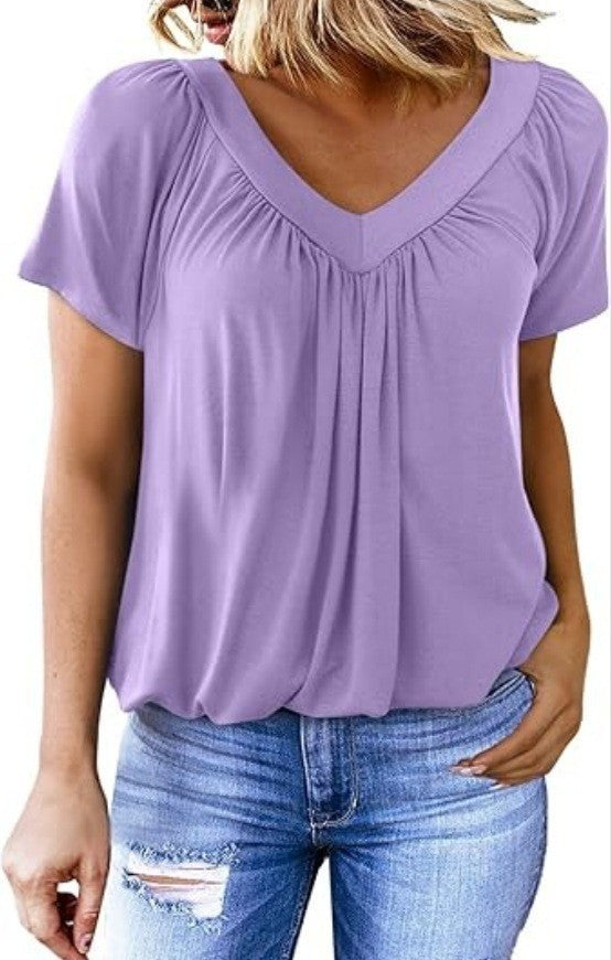 T-shirt femme uni à col