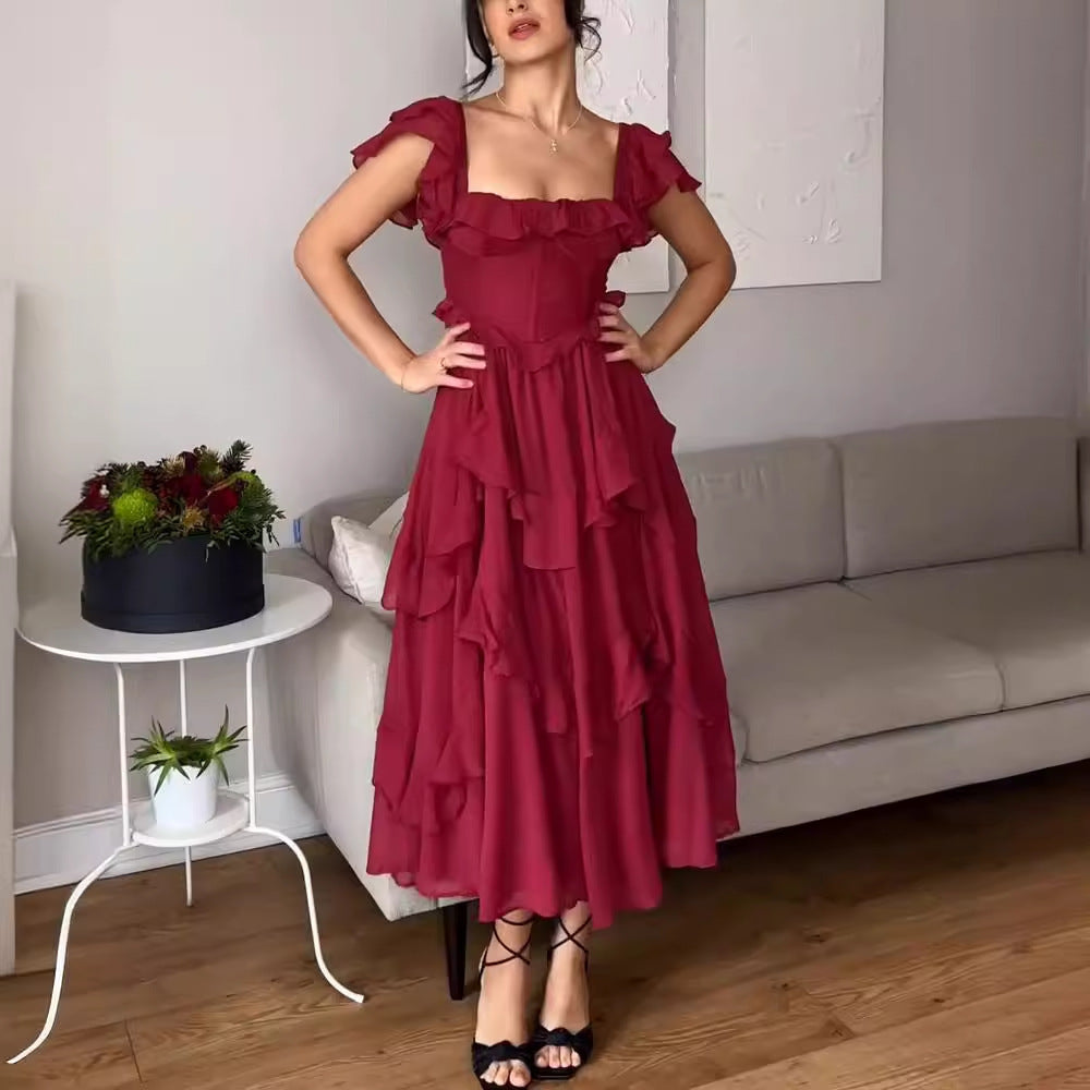 Robe Longue Volantée