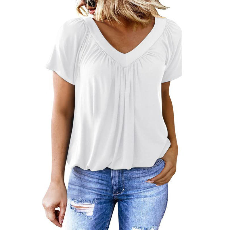 T-shirt femme uni à col