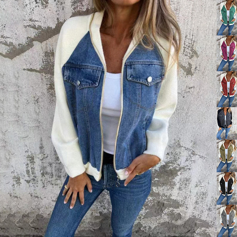 Veste Denim Mix Élégant