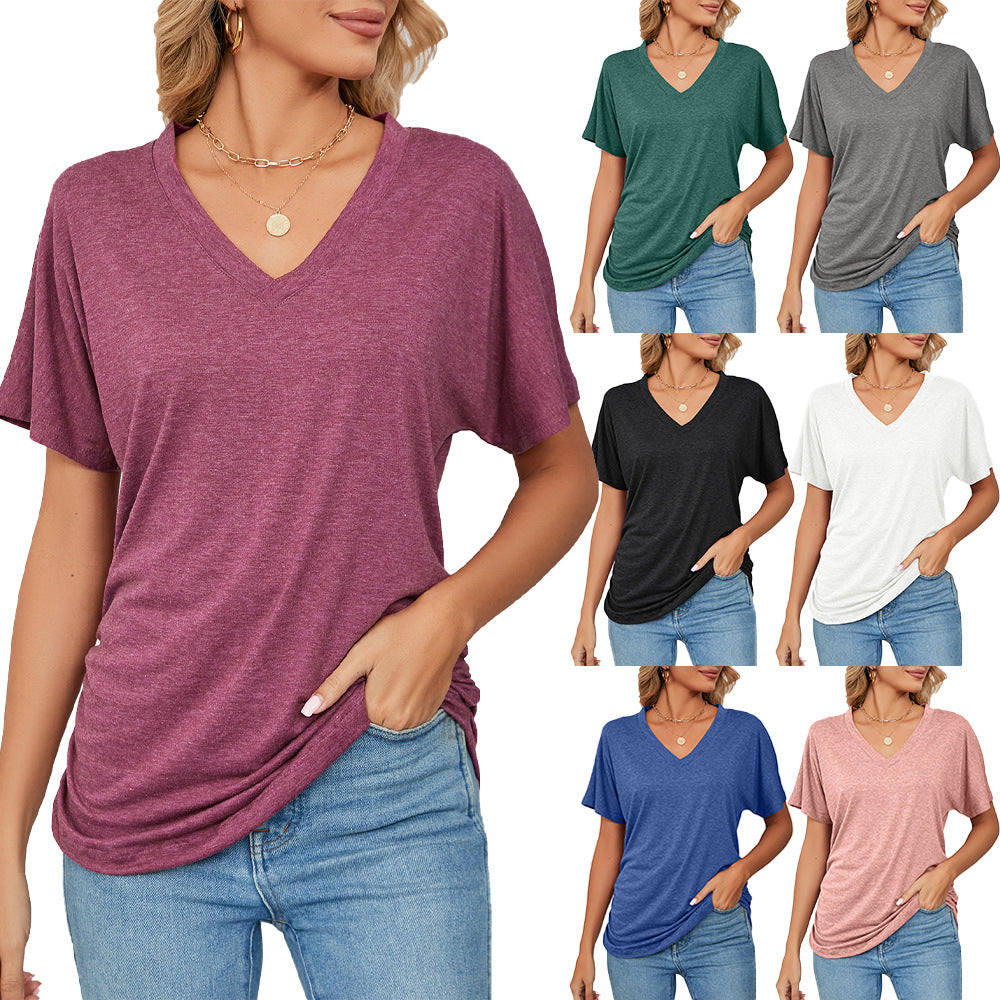 T-shirt Ample à Col V