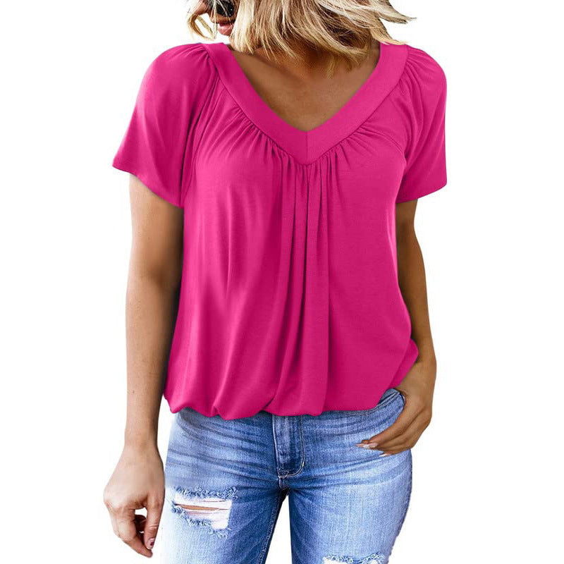 T-shirt femme uni à col