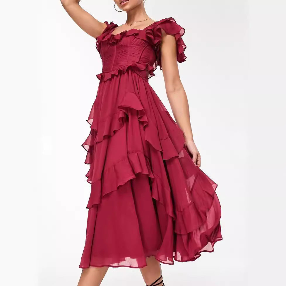 Robe Longue Volantée
