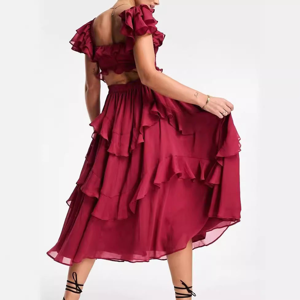 Robe Longue Volantée