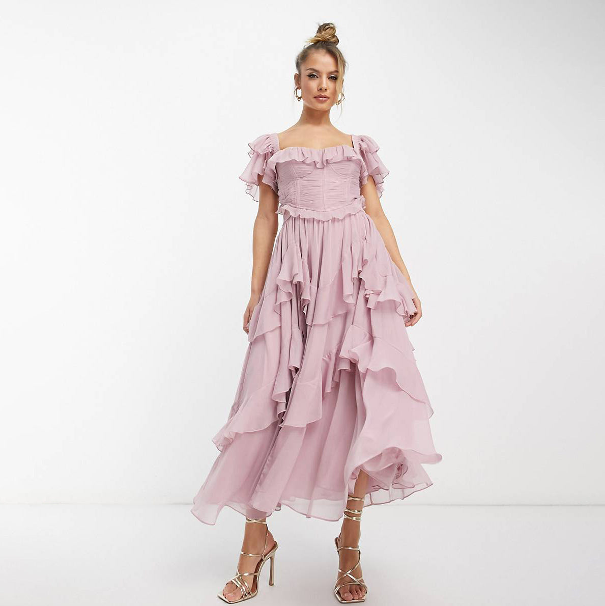 Robe Longue Volantée