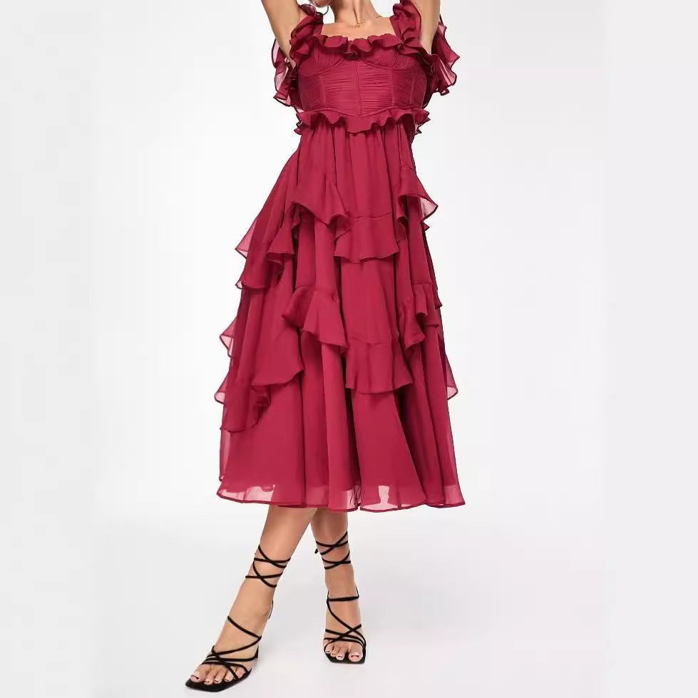 Robe Longue Volantée