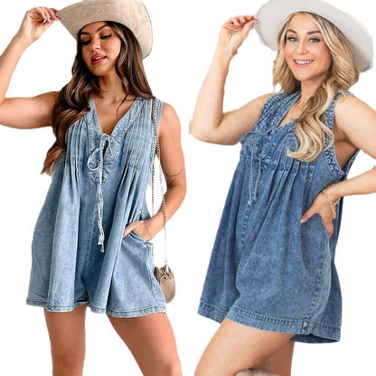 Combinaison short en jean