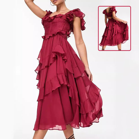Robe Longue Volantée
