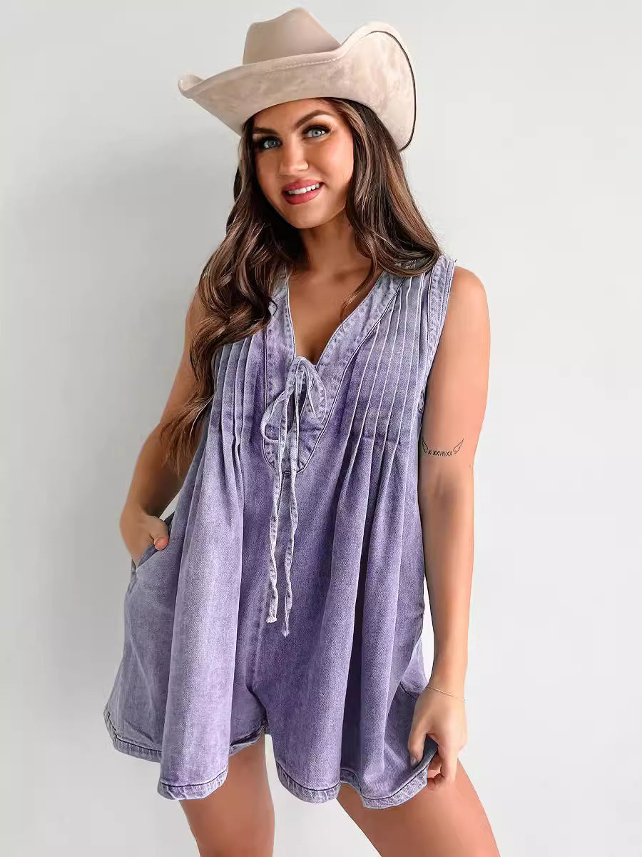 Combinaison short en jean