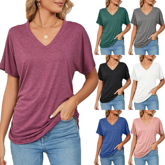 T-shirt Ample à Col V