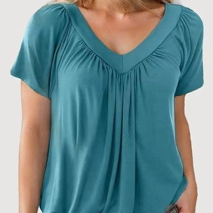 T-shirt femme uni à col