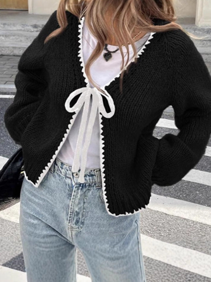 Sweater LaceUp chic et décontracté